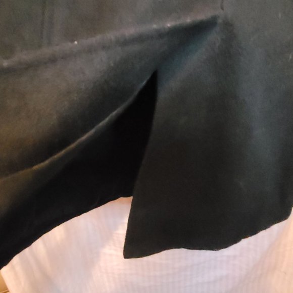 Vintage Old Navy Wool Blend Pea Coat Hood Black Long Button Up Medium Pockets - Picture 10 of 11